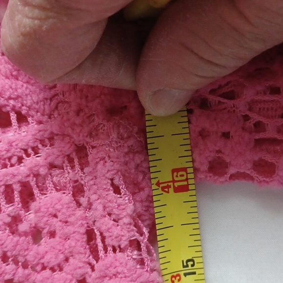 Bibi Pink Heavy Lace Button Down  Blouse Sz S - Picture 5 of 8